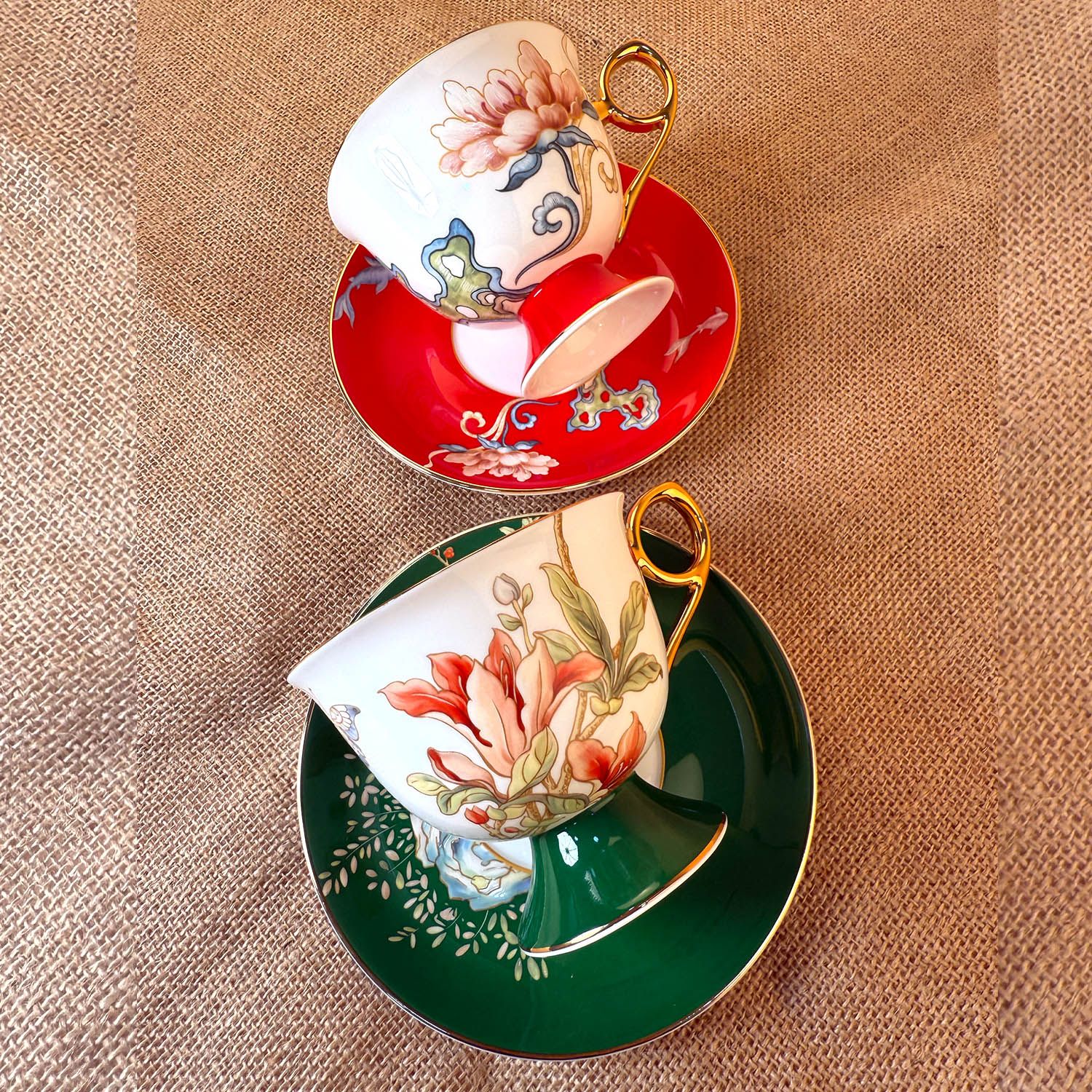 İtalyan Altın Kaplama Çay ve Salep Seti - 2